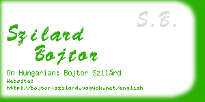 szilard bojtor business card